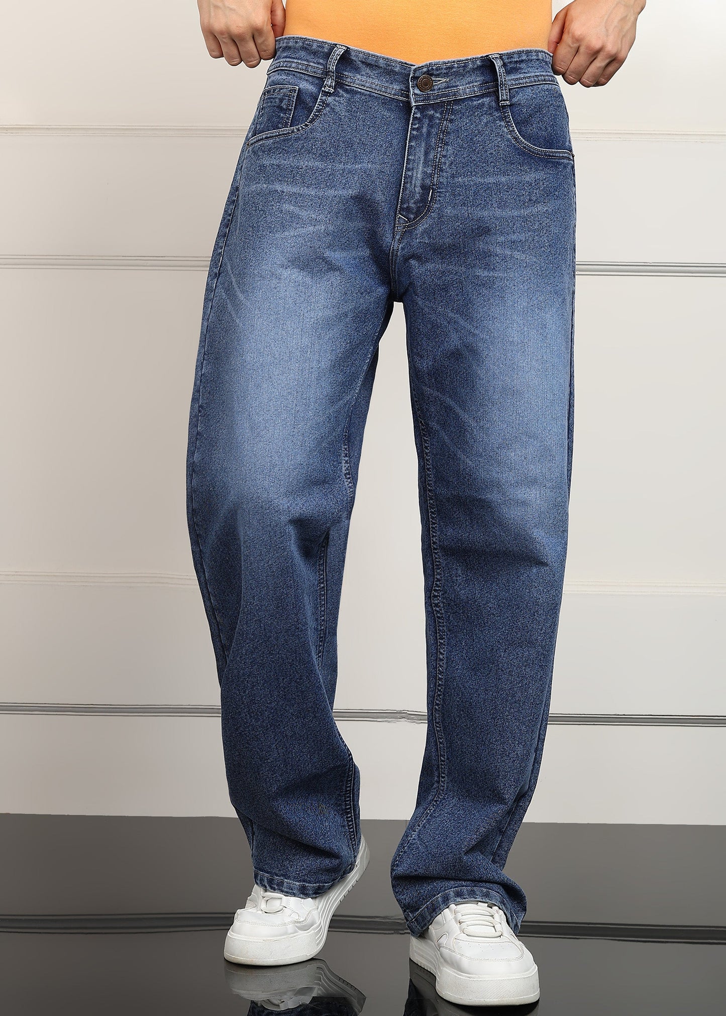 DENIMOR Loose Fit Men Blue Baggy Jeans DENIMOR