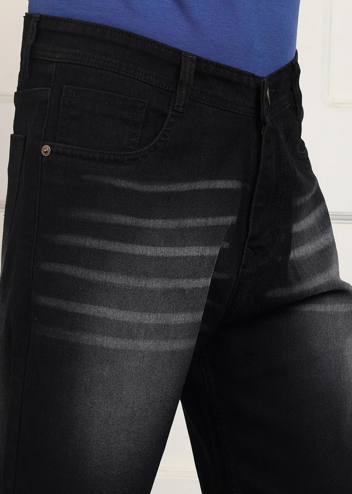 DENIMOR Solid Men Denim Dark Grey Baggy Shorts DENIMOR