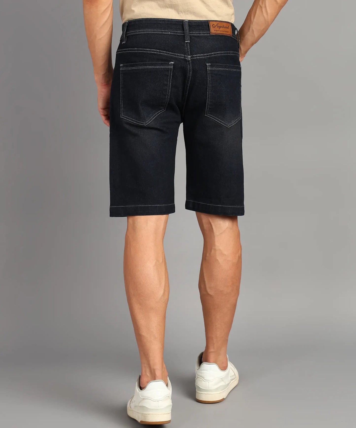 DENIMOR Solid Men Denim Grey Shorts DENIMOR