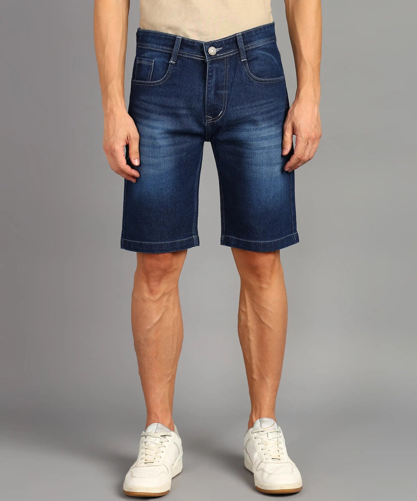 DENIMOR Solid Men Denim Blue Denim Shorts DENIMOR