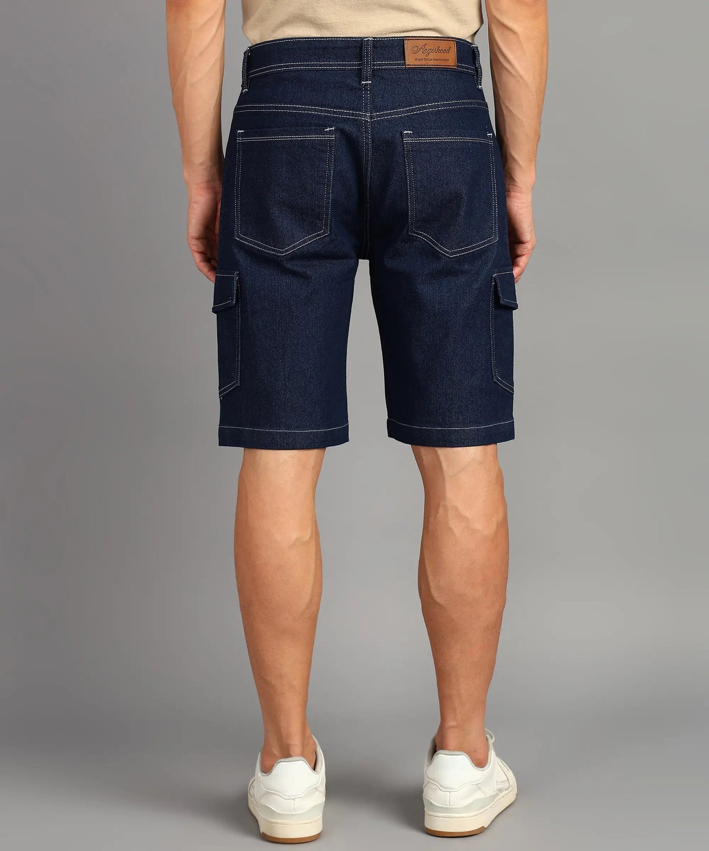 DENIMOR Solid Men Denim Dark Blue Denim Shorts DENIMOR