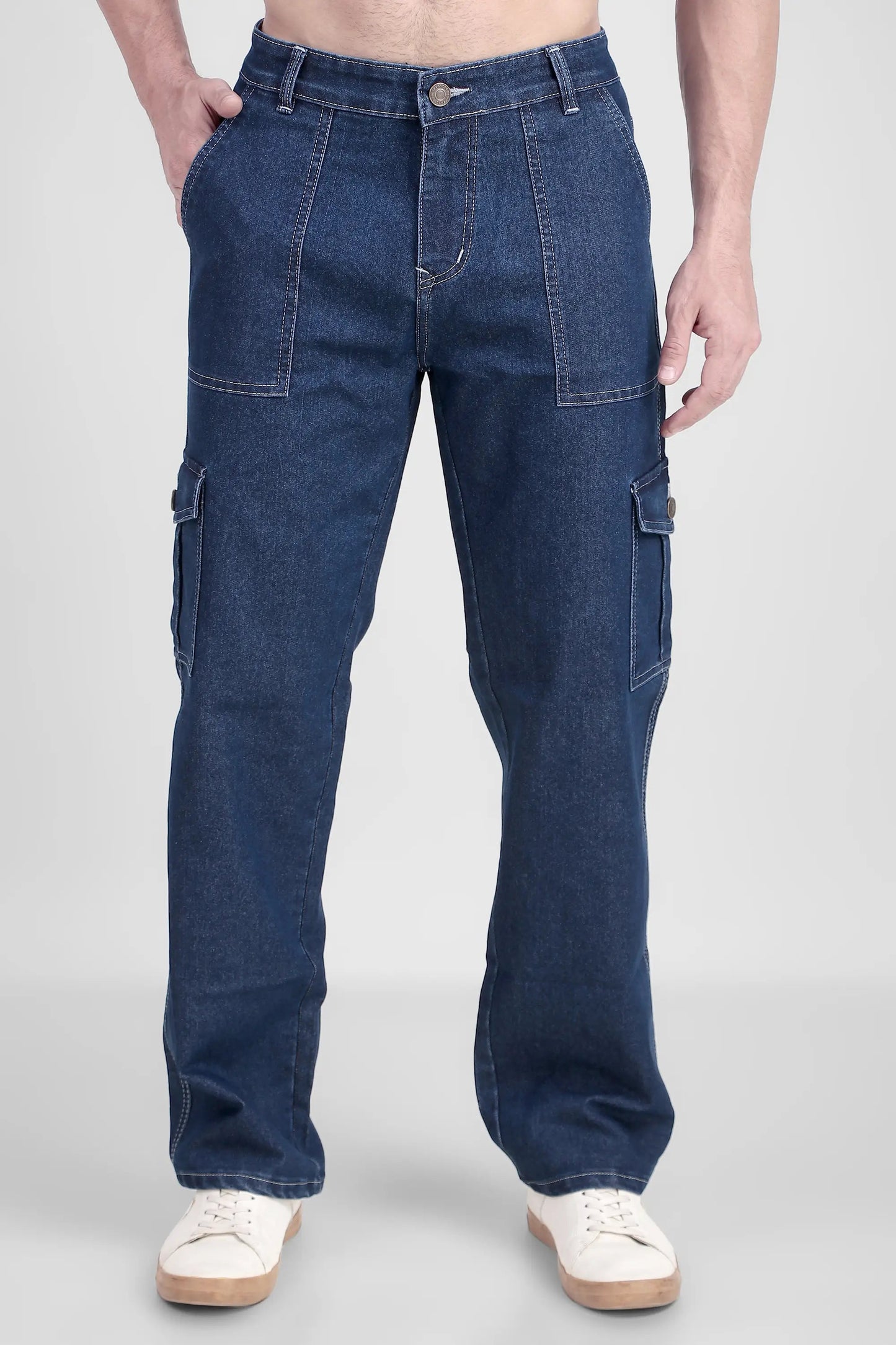 DENIMOR Men Baggy Dark Blue Cargo DENIMOR
