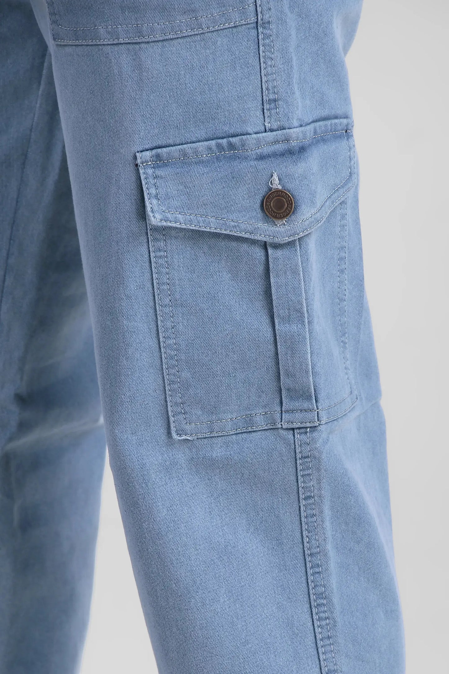 DENIMOR Men Baggy Light Blue Cargo DENIMOR