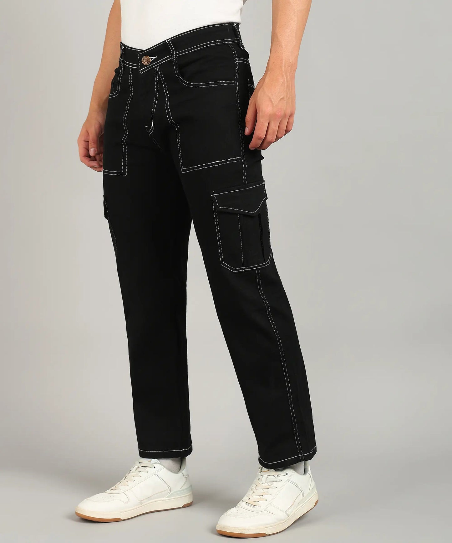 DENIMOR Men Lycra Cargos DENIMOR