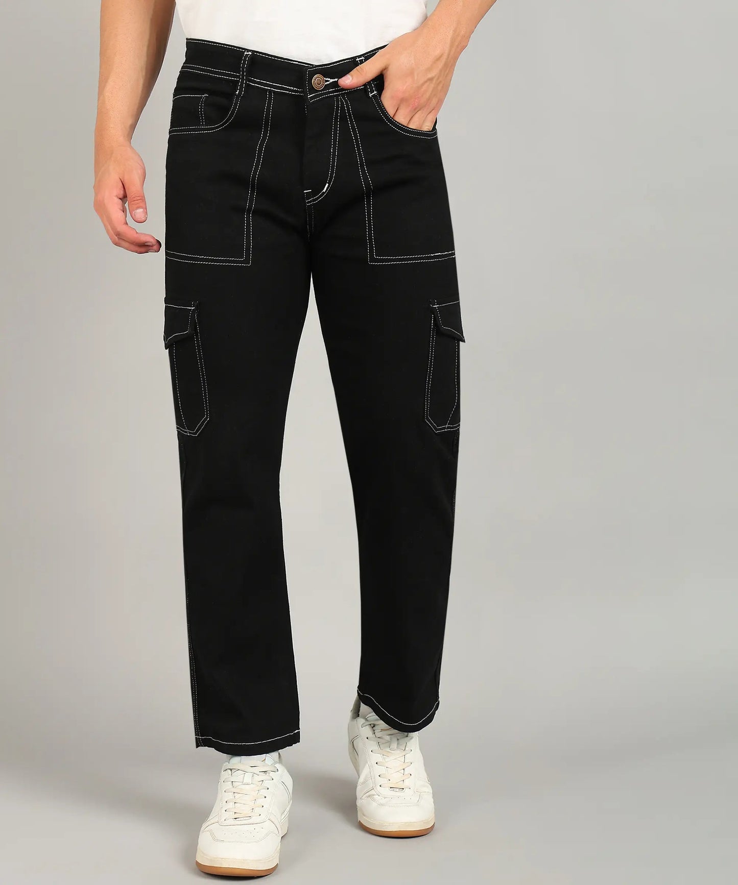 DENIMOR Men Lycra Cargos DENIMOR