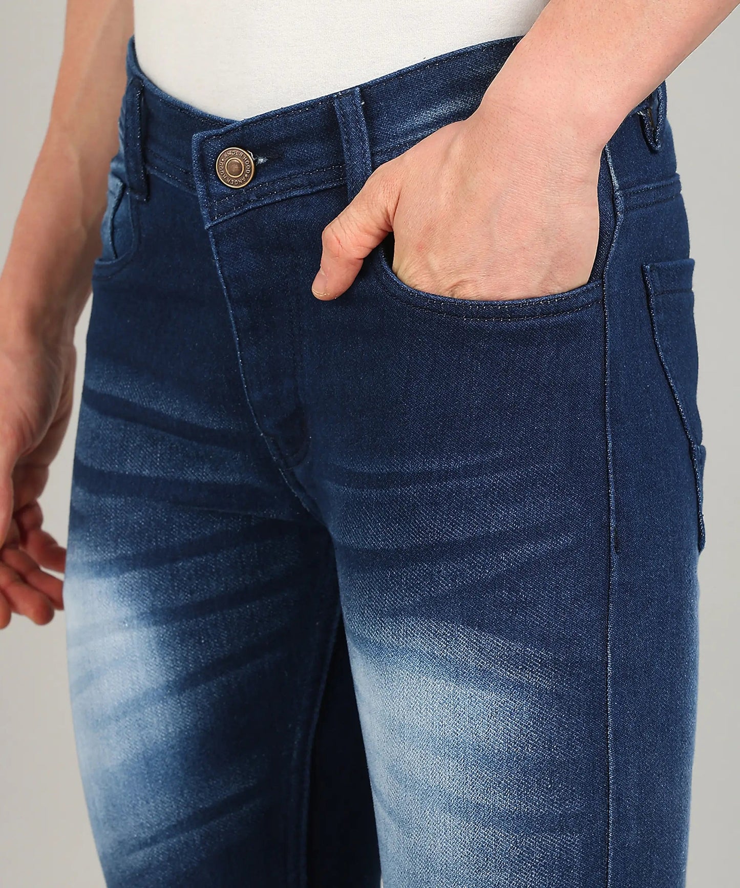 DENIMOR  Relaxed Fit Men Blue Spray Jeans DENIMOR