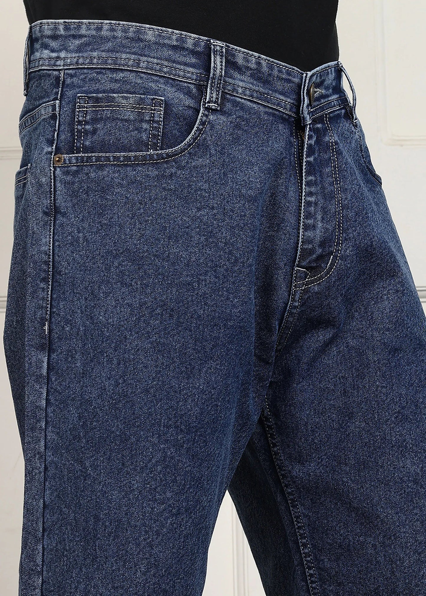 DENIMOR Solid Men Denim Dark Blue Baggy Shorts DENIMOR