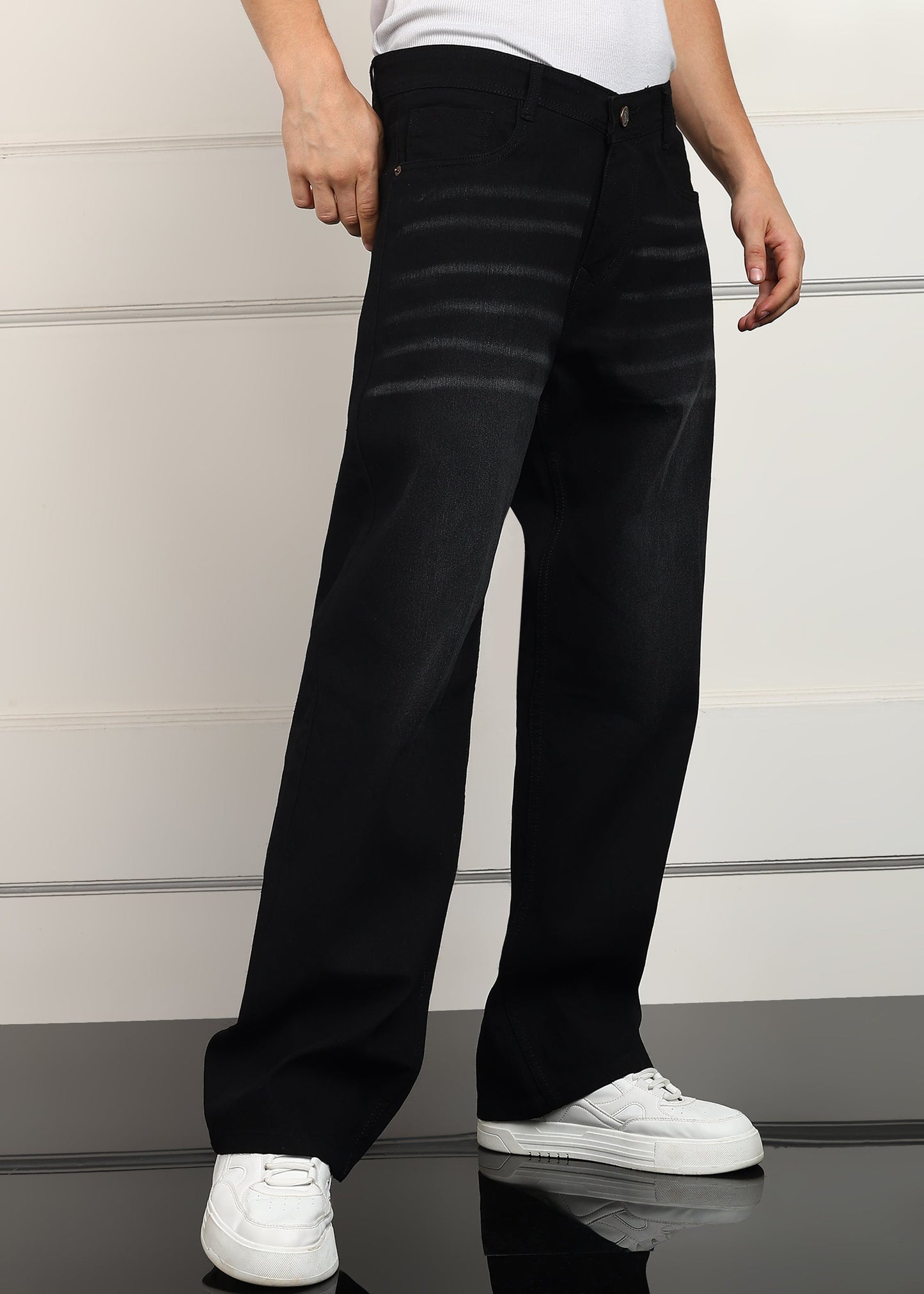 DENIMOR Loose Fit Men Black  Jeans DENIMOR