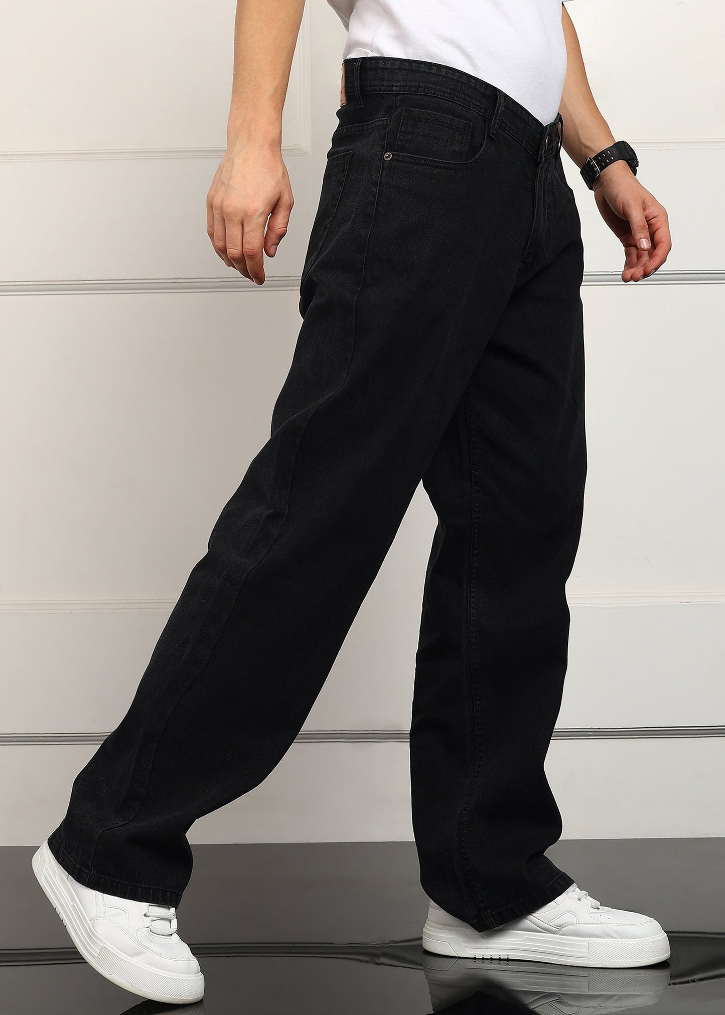 DENIMOR Loose Fit Men Black Jeans DENIMOR