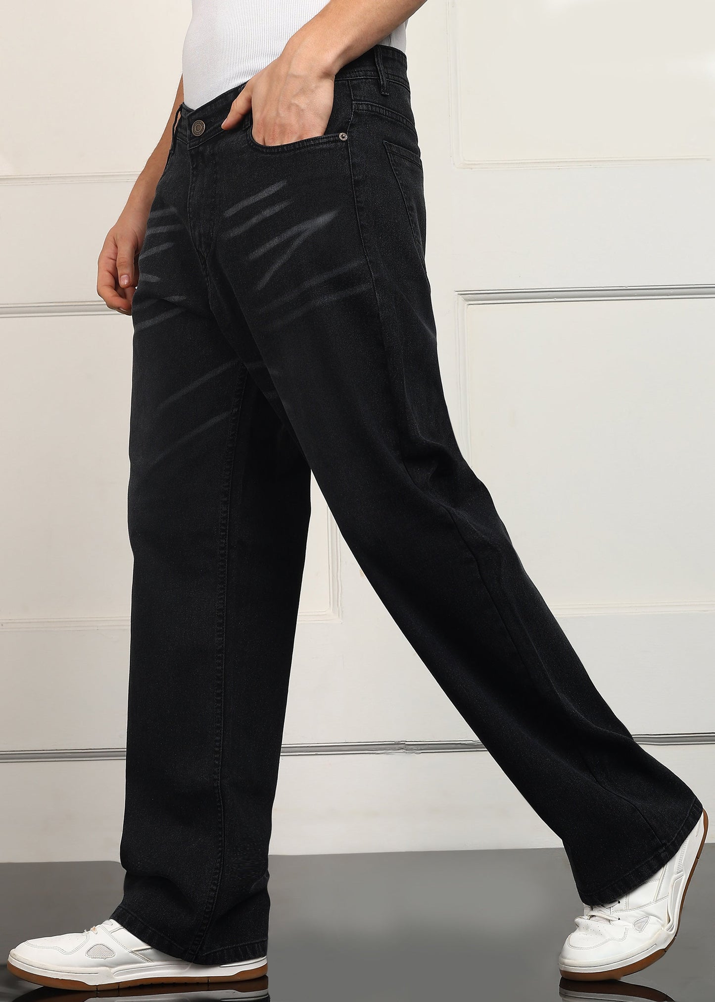 DENIMOR Loose Fit Men Black Jeans DENIMOR