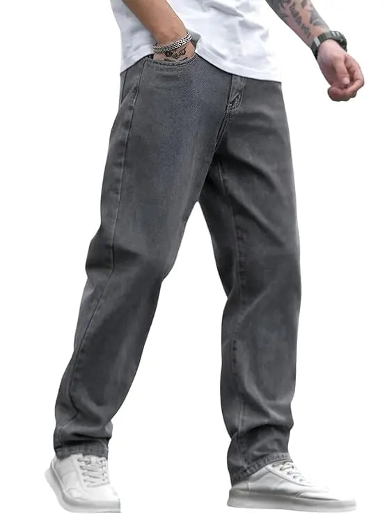 DENIMOR Loose Fit Men DARK Grey Jeans... DENIMOR