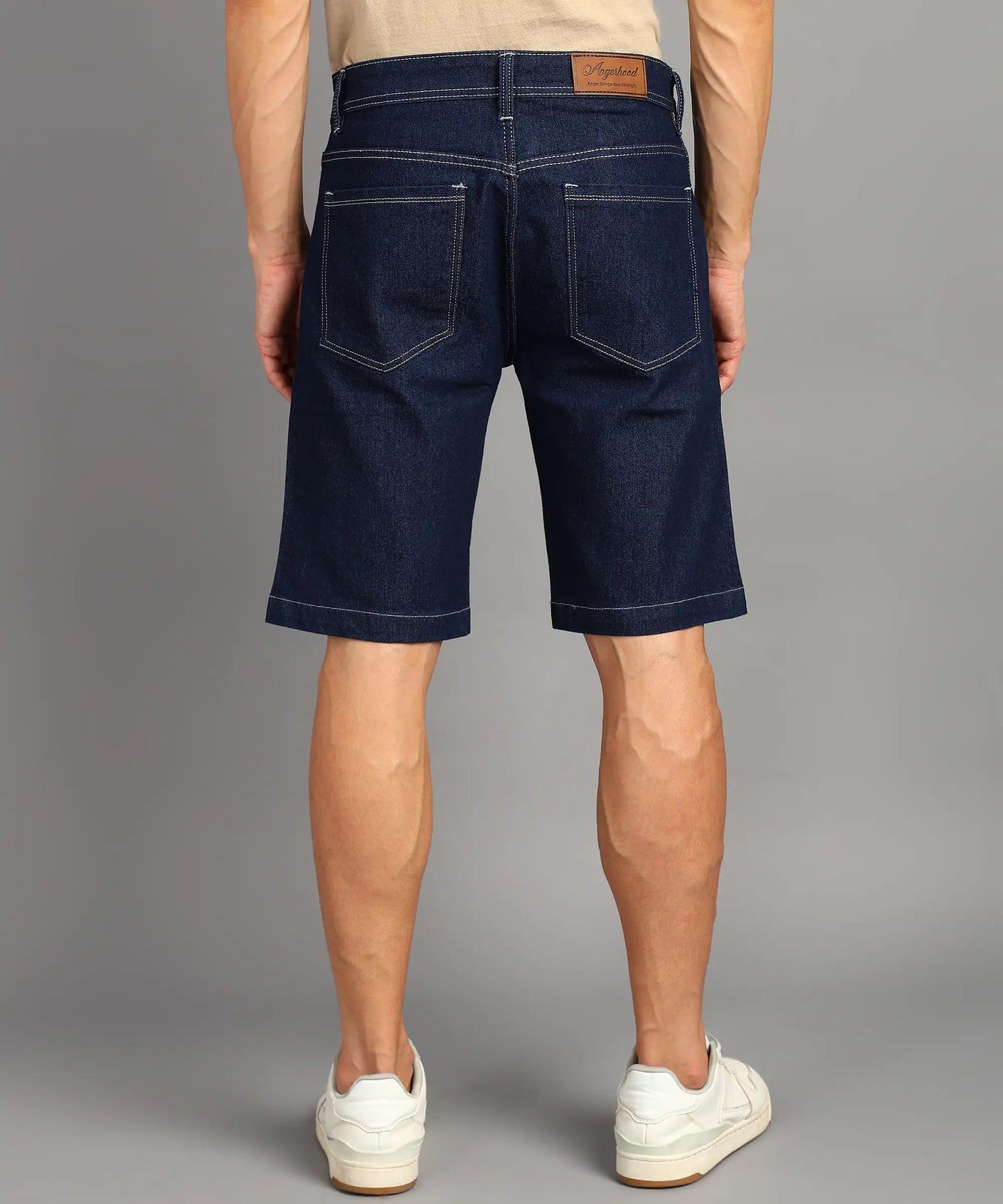 DENIMOR  Solid Men Denim Blue Denim Shorts DENIMOR