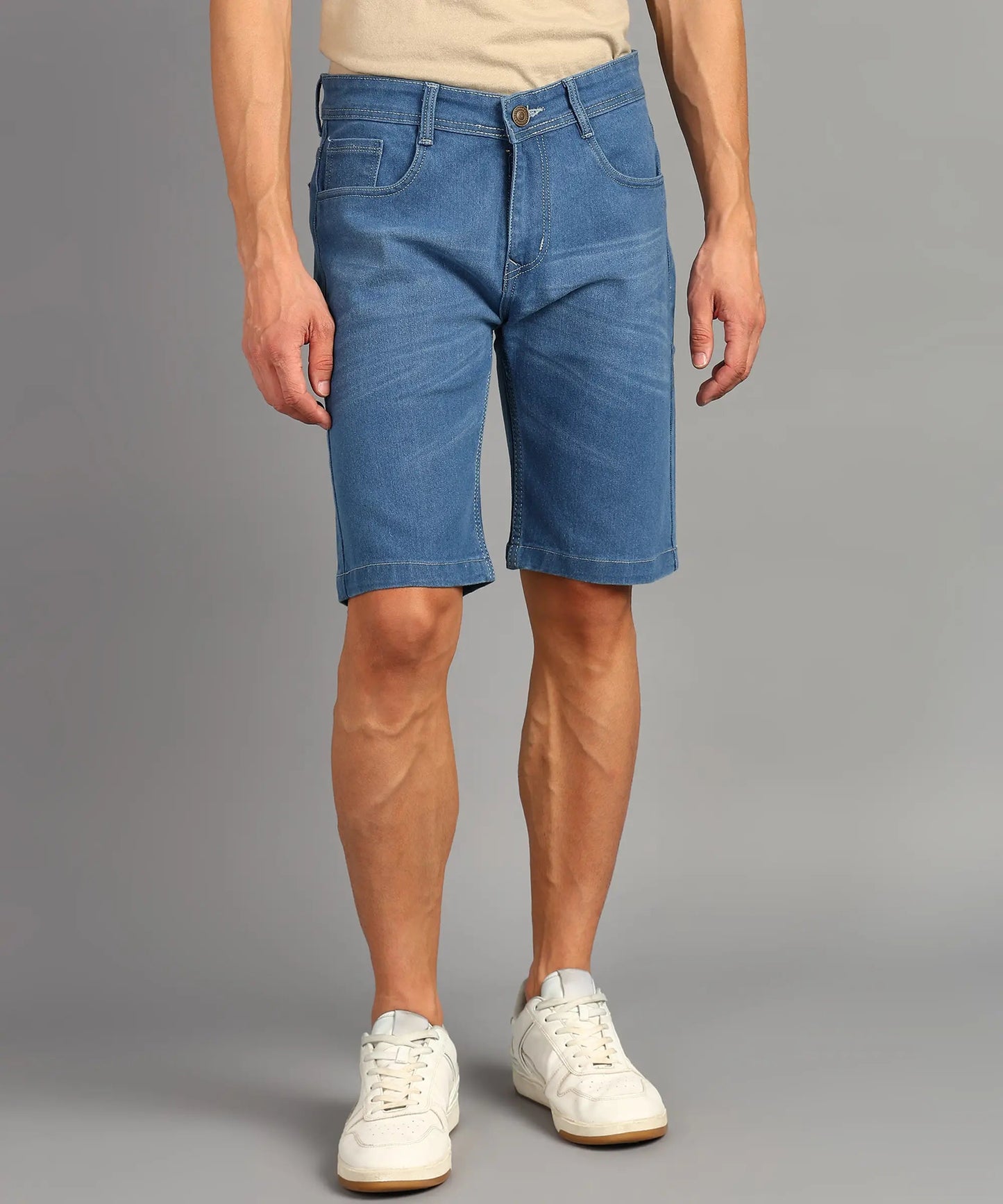 DENIMOR Solid Men Denim Blue Shorts DENIMOR