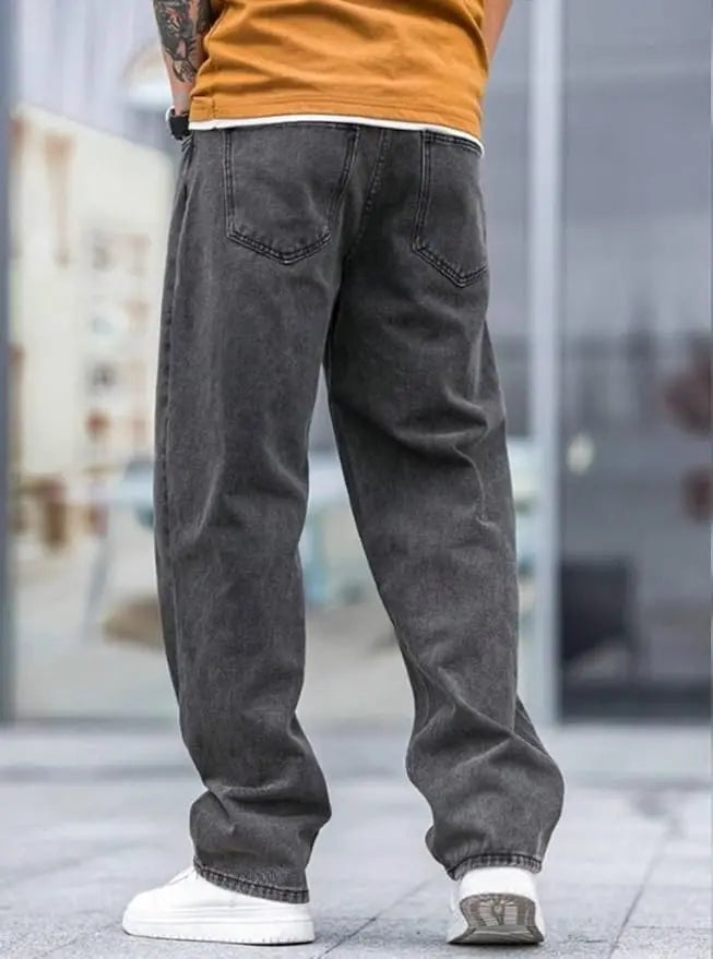 DENIMOR Loose Fit Men DARK Grey Jeans... DENIMOR