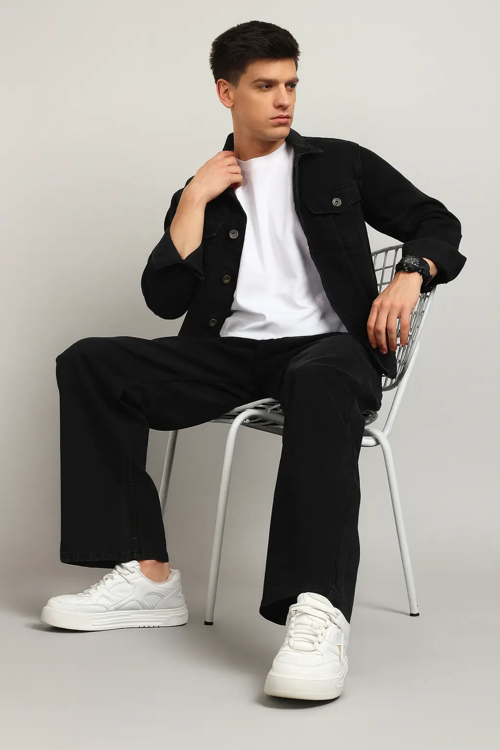 DENIMOR Loose Fit Men Baggy Black Jeans DENIMOR