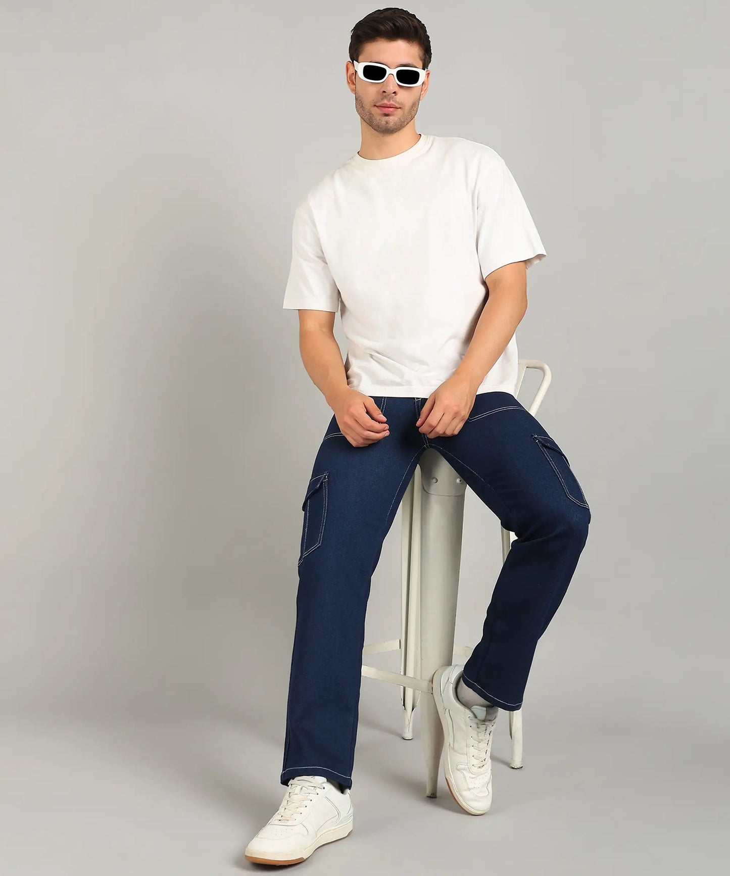 DENIMOR Men Lycra Cargos DENIMOR