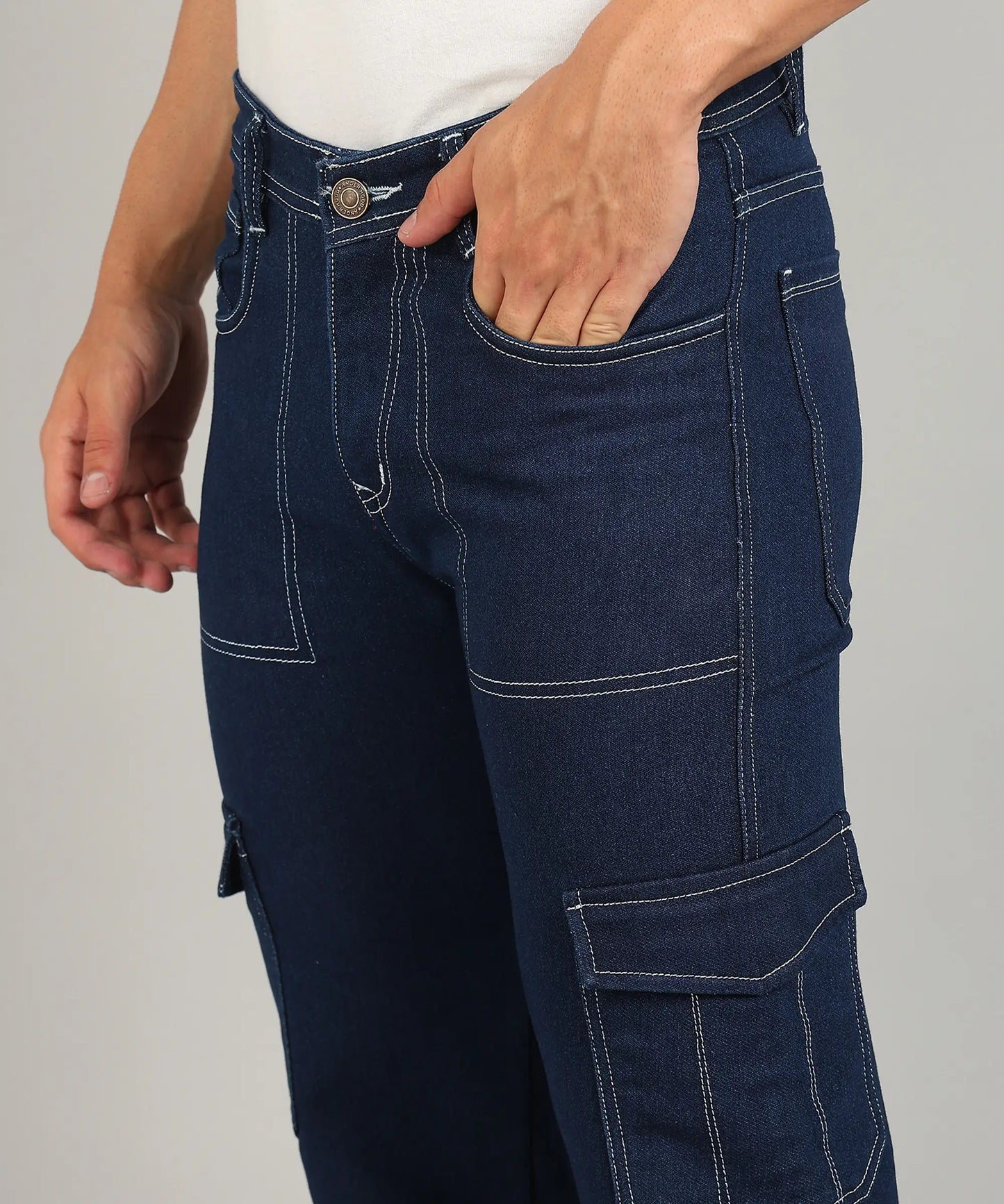 DENIMOR Men Lycra Cargos DENIMOR