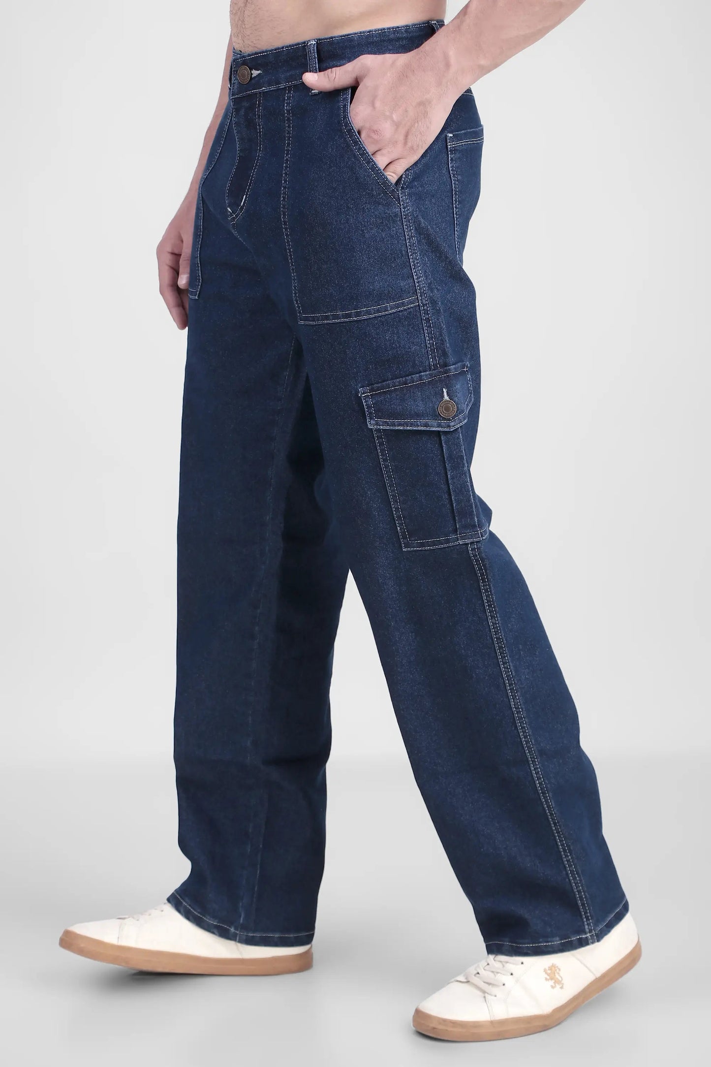 DENIMOR  Men Baggy Dark Blue Cargo DENIMOR