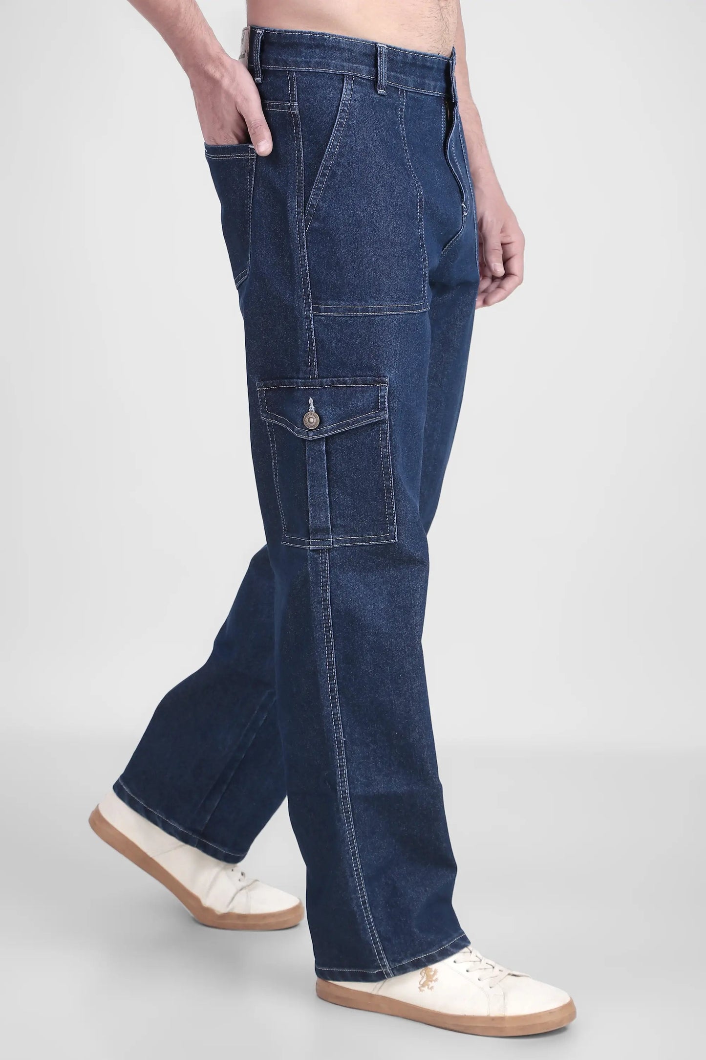 DENIMOR  Men Baggy Dark Blue Cargo DENIMOR