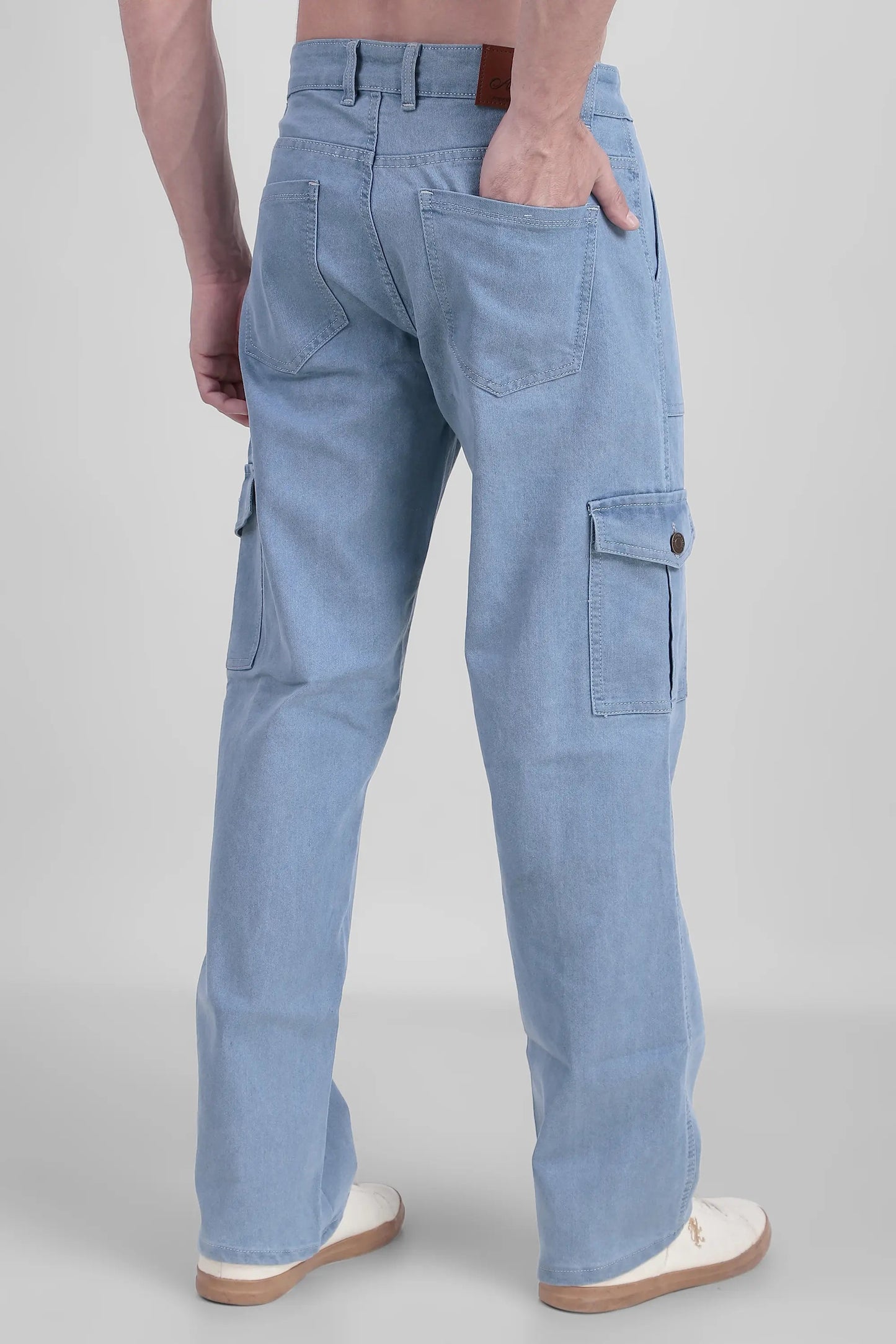 DENIMOR  Men Baggy Light Blue Cargo DENIMOR