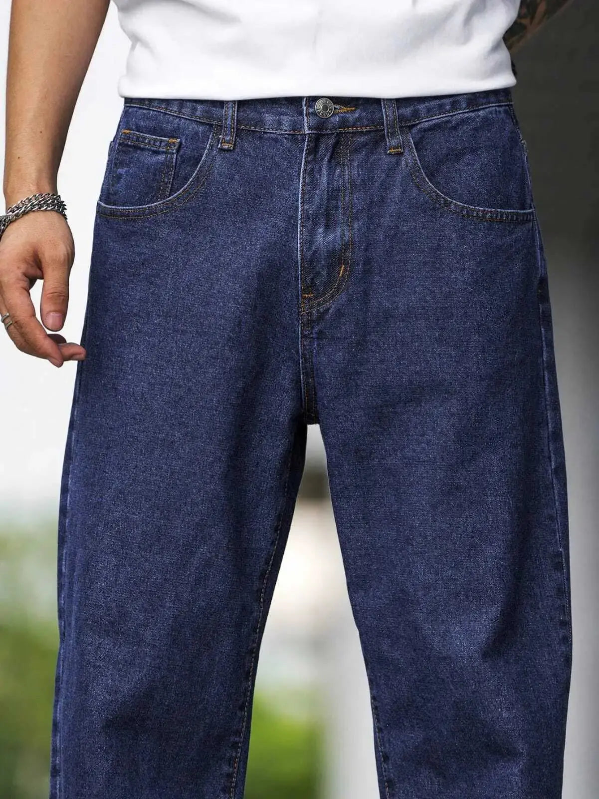 DENIMOR Loose Fit Men  Dark Blue Jeans DENIMOR